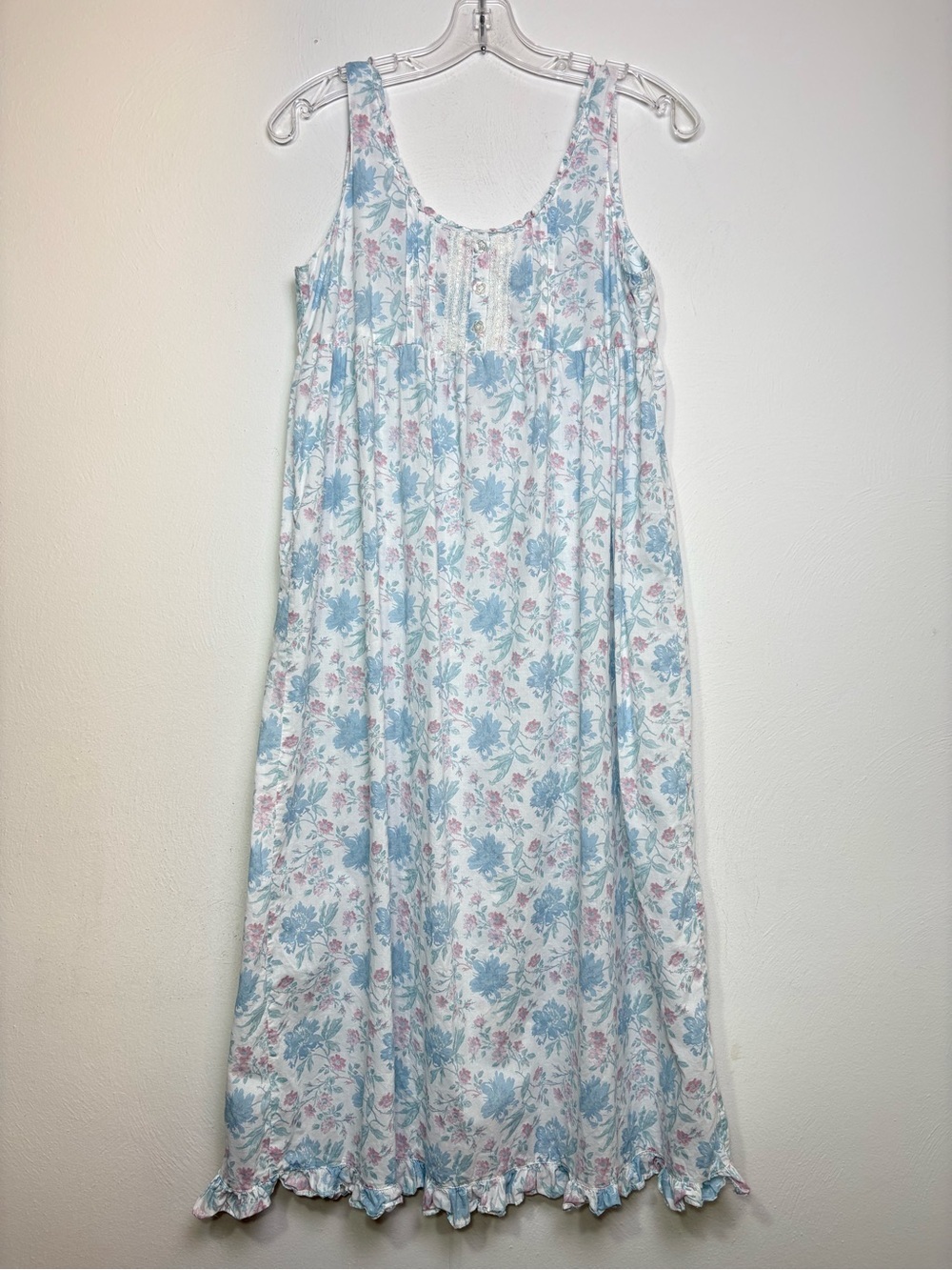 LAURA ASHLEY Vintage Floral Nightgown Slip Dress Cotton Like New Small S
